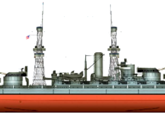Боевой корабль USS BB-38 Pennsylvania1941 [Battleship] - чертежи, габариты, рисунки